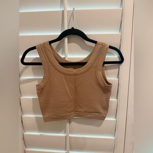 Madewell Crewneck Crop Tank - Seed Khaki Size XS
